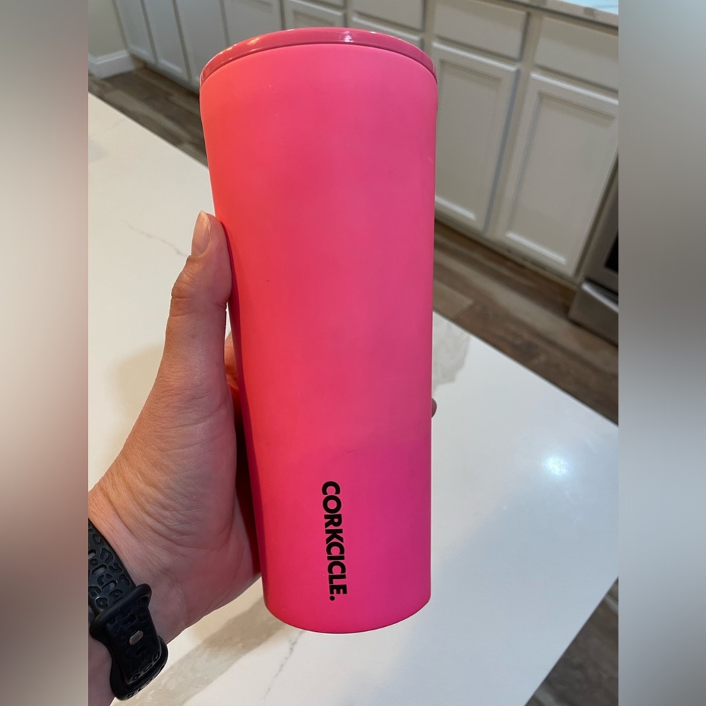 Corkcicle insulated tumbler with slider lid.